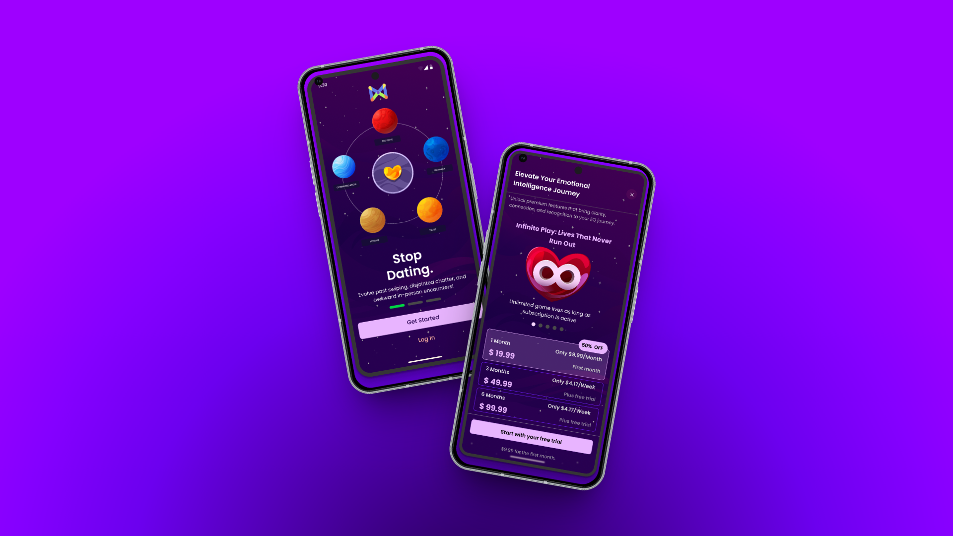 Meetamore — EQ-based dating app, onboarding redesign