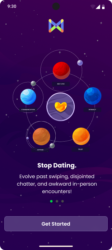 Meetamore onboarding — screen 1