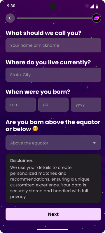 Meetamore onboarding — screen 5
